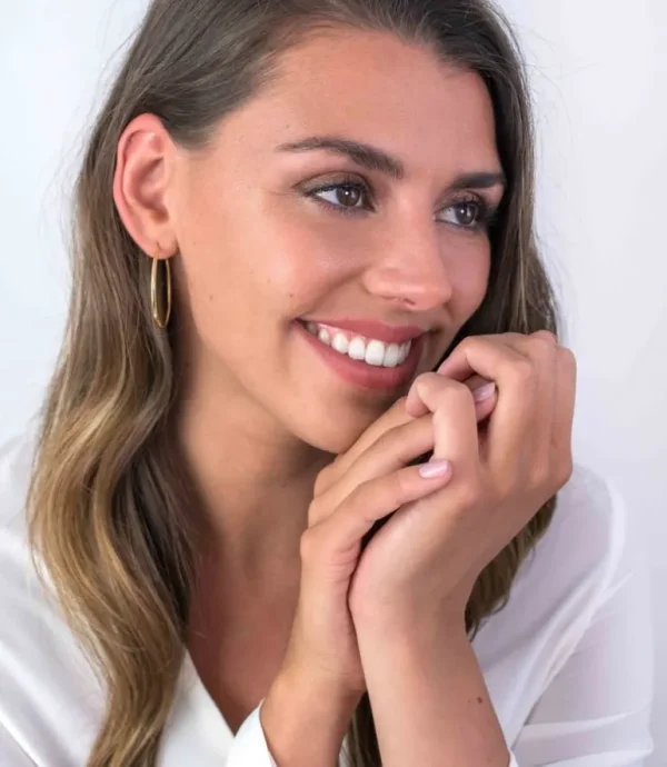 Zinzi Geel vergulde zilveren oorbellen - Ring 45 x 2 mm ZIO436G