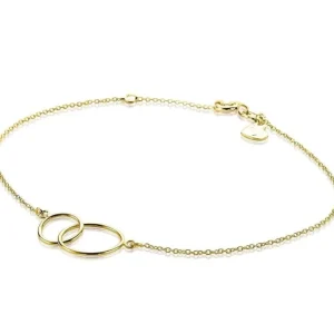 Zinzi Gold 14K Gouden armband - Verbonden Open Rondjes ZGA115