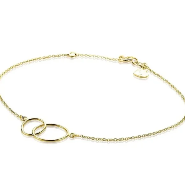 Zinzi Gold 14K Gouden armband - Verbonden Open Rondjes ZGA115