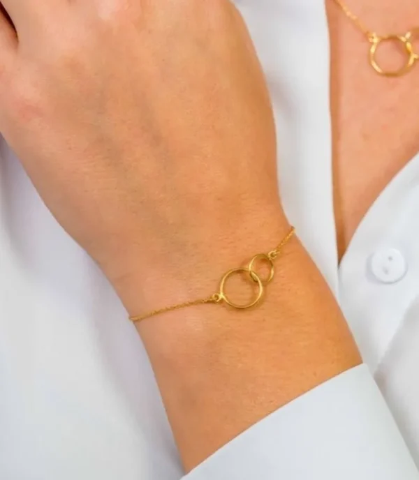 Zinzi Gold 14K Gouden armband - Verbonden Open Rondjes ZGA115