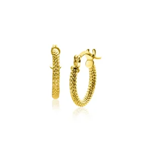 Zinzi Gold 14K Gouden oorbellen - Oorringen trendy bewerkt (11 mm) ZGO330