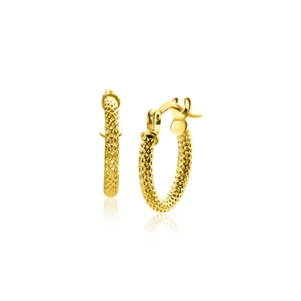 Zinzi Gold 14K Gouden oorbellen - Oorringen trendy bewerkt (11 mm) ZGO330