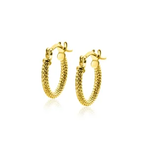 Zinzi Gold 14K Gouden oorbellen - Oorringen trendy bewerkt (11 mm) ZGO330