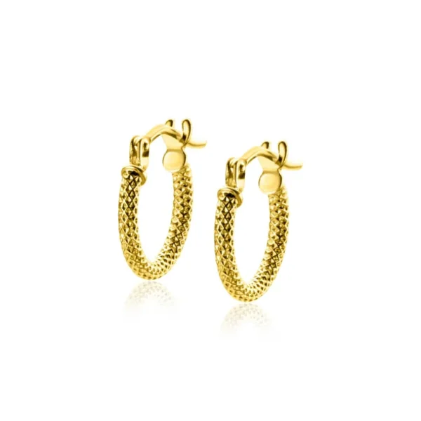Zinzi Gold 14K Gouden oorbellen - Oorringen trendy bewerkt (11 mm) ZGO330