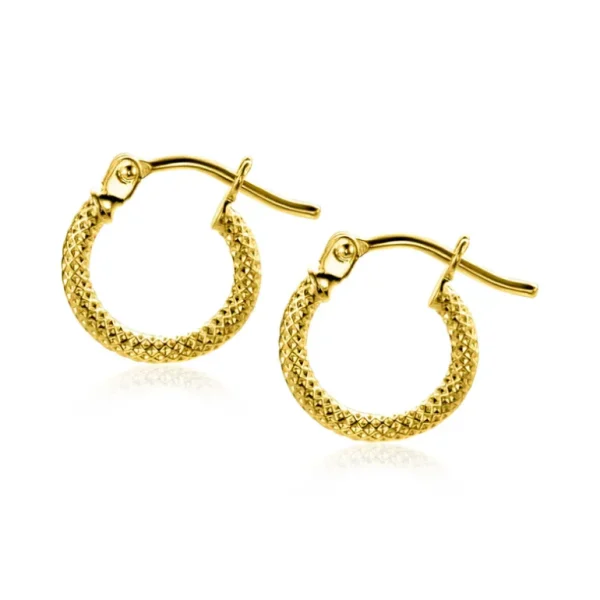 Zinzi Gold 14K Gouden oorbellen - Oorringen trendy bewerkt (11 mm) ZGO330