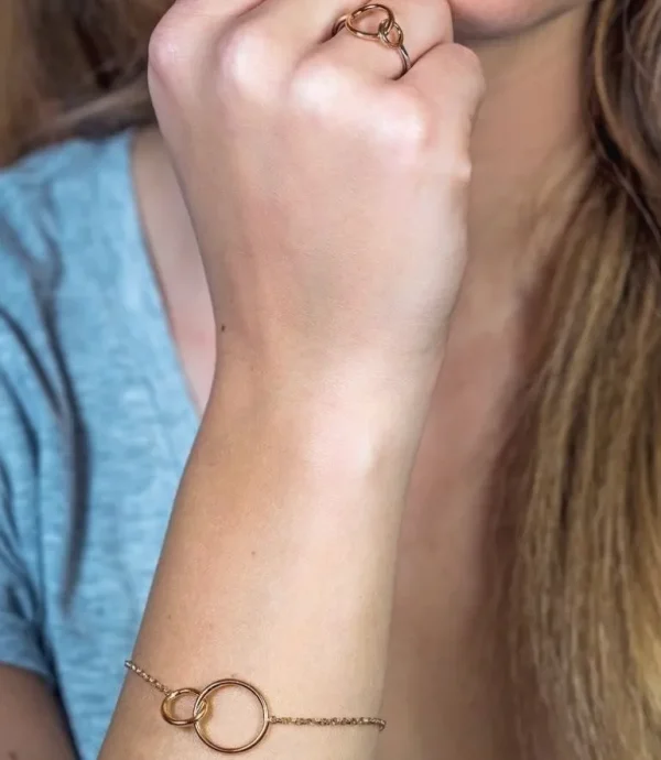 Zinzi Rosé vergulde zilveren armband - Verbonden Open Rondjes ZIA1278R