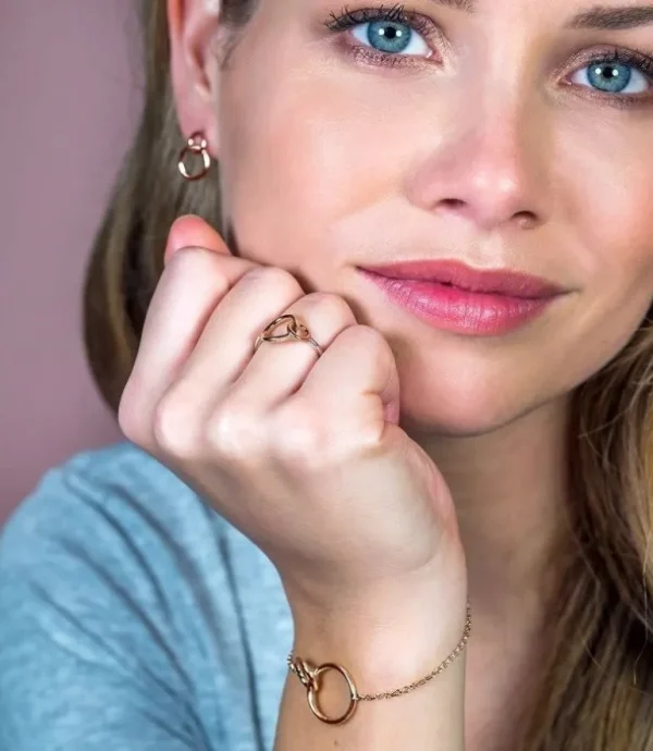 Zinzi Rosé vergulde zilveren armband - Verbonden Open Rondjes ZIA1278R