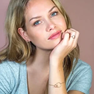 Zinzi Rosé vergulde zilveren armband - Verbonden Open Rondjes ZIA1278R