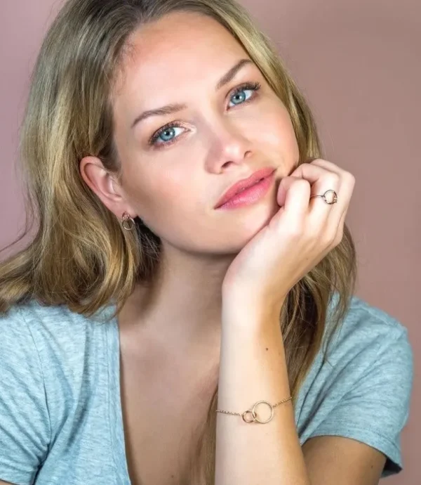 Zinzi Rosé vergulde zilveren armband - Verbonden Open Rondjes ZIA1278R
