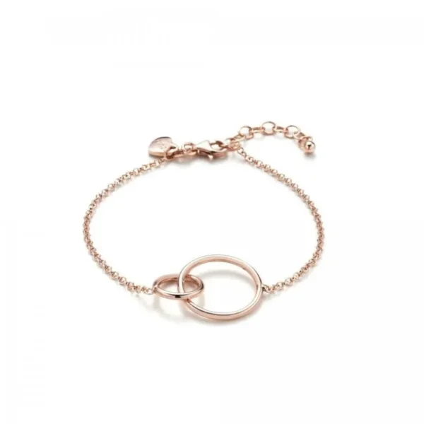 Zinzi Rosé vergulde zilveren armband - Verbonden Open Rondjes ZIA1278R