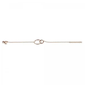 Zinzi Rosé vergulde zilveren armband - Verbonden Open Rondjes ZIA1278R