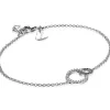 Zinzi Zilveren armband - Verbonden Open Rondjes (CZ Zwart/Wit) ZIA1987