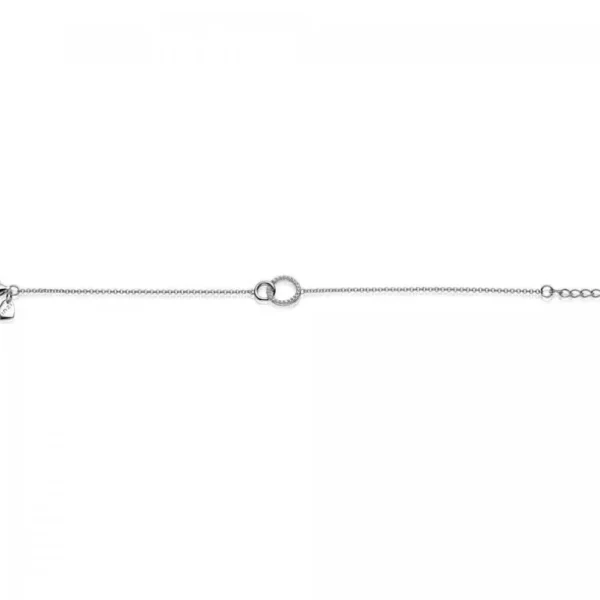 Zinzi Zilveren armband - Verbonden Open Rondjes (CZ Wit) ZIA1782