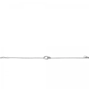 Zinzi Zilveren armband - Verbonden Open Rondjes (CZ Zwart/Wit) ZIA1987