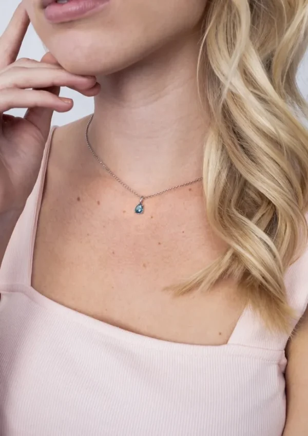 Zinzi Zilveren hanger - Druppelvorm (KS Turquoise) ZIH2070T