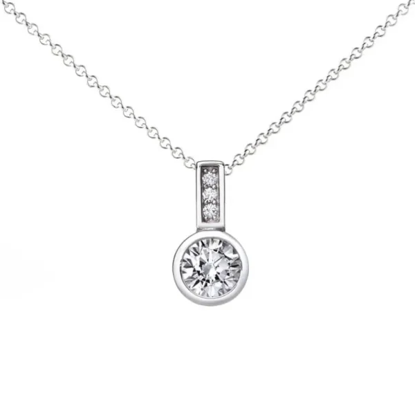 Zinzi Zilveren hanger - Rond (CZ Wit) ZIH1662
