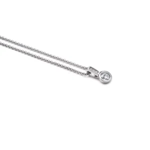 Zinzi Zilveren hanger - Rond (CZ Wit) ZIH1662