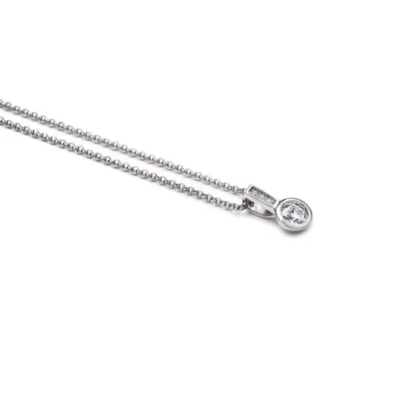 Zinzi Zilveren hanger - Rond (CZ Wit) ZIH1662