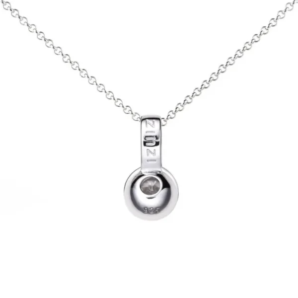 Zinzi Zilveren hanger - Rond (CZ Wit) ZIH1662