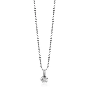 Zinzi Zilveren hanger - Rond (CZ Wit) ZIH1662