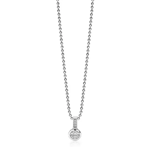 Zinzi Zilveren hanger - Rond (CZ Wit) ZIH1662