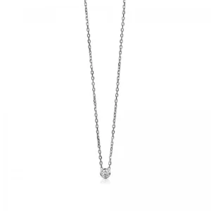 Zinzi Zilveren ketting - Hanger (CZ Wit) ZIC1393