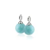 Zinzi Zilveren oorbedels - Parel (Turquoise) ZICH266T