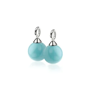 Zinzi Zilveren oorbedels - Parel (Turquoise) ZICH266T