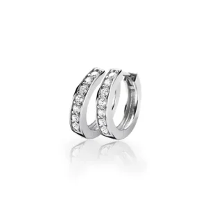 Zinzi Zilveren oorbellen - Ring 15 x 3 mm (CZ Wit) ZIO191Z