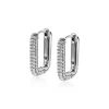 Zinzi Zilveren oorbellen - Luxe rechthoekige klapcreolen (18 mm CZ Wit) ZIO2222Z